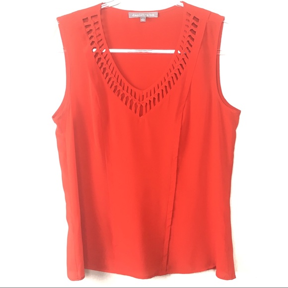 Daniel Rainn Tops - Daniel Rainn Silk Dark Coral Tank Top S